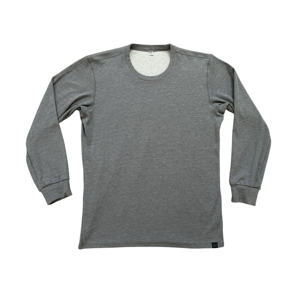 UNIQLO Ultra Warm Heat Tech Men's Large Dark Gray Crew Neck Long Sleeve Thermal